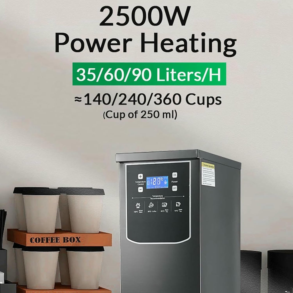 20 litres Commercial Hot Water Boiler, Non Drip Tap, 2.5kW Drinking Hot Water Boiler, Coffee Making Water Heater,Autofill Stainless Steel Tea, Fast Boiling Water