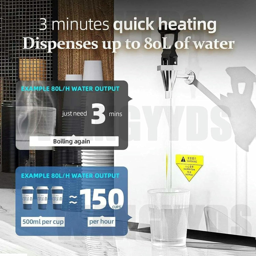 Instant Hot Water Dispenser 50L/60L/80L ot Water Dispenser Automatic Commercial Hot Water Pot - Wall-Mounted Boiler with LCD Display