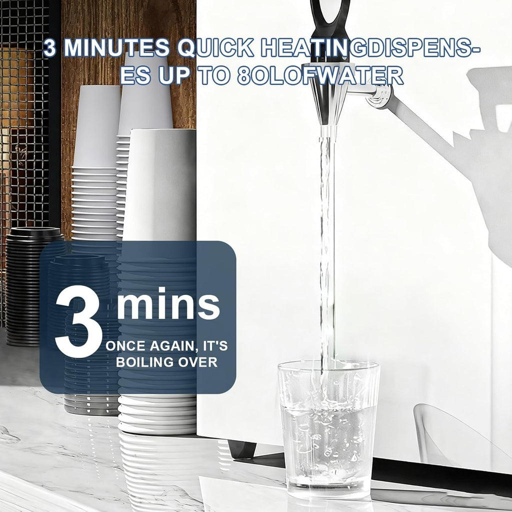 Commercial Water Boiler, Step-Heating Boiling Water Machine, with LED Intelligent Control Panel, 50L Instant Hot Water Dispenser, With Filter and Faucet, for Cafe, Home, Office