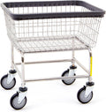 R&B Wire® 100E Heavy Duty Wire Laundry Cart | 2.5 Bushel | Steel Frame with Chrome Finish | Commercial Laundry Basket | Industrial Bumper | 5' Clean Wheel System™ Casters