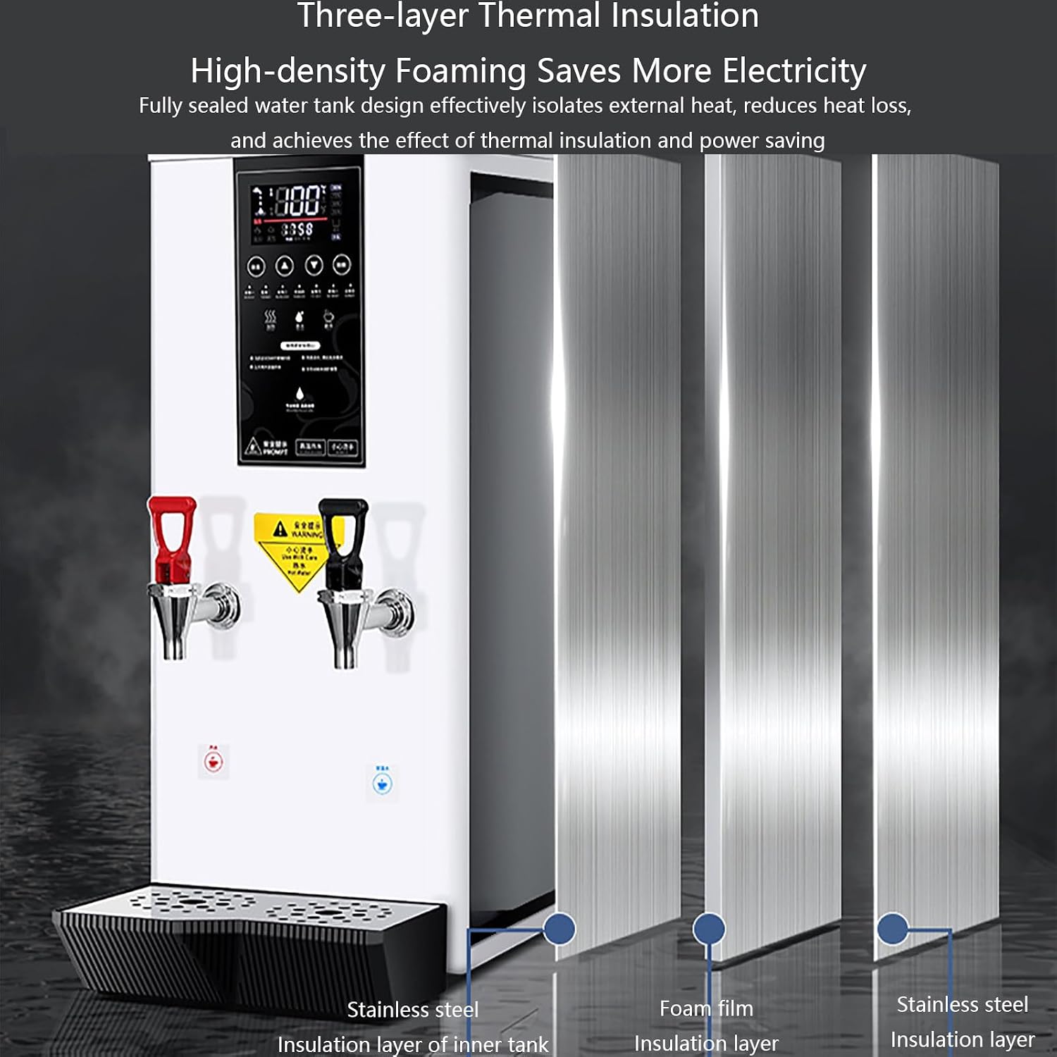 Commercial Water Boiler, Electric Commercial Hot Water Dispenser, Automatic 3000W Heating, for Tea Coffee Shop, Restaurant, Home, Office,White