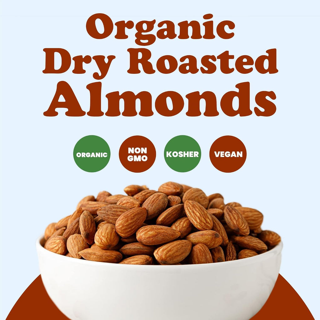 Food to Live Organic Dry Roasted Almonds, 16 Pounds – Non-GMO, Unsalted, Vegan, Keto, Paleo, Kosher, Bulk, High in Protein, Dietary Fiber, Vitamin E, Copper, Manganese, Magnesium, and Riboflavin.