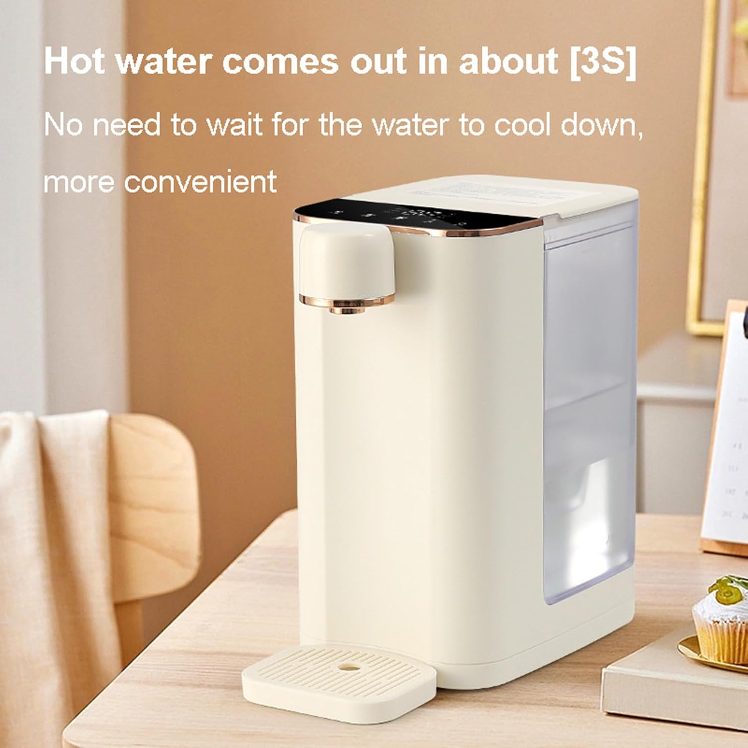 2000W Electric Instant Hot Water Dispense, 3S Quick Heat And 5-level Temperature Control, LED Smart Touch Screen, for Cafe Office or Travel