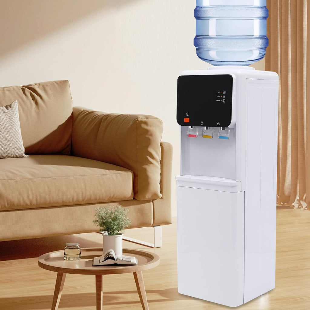 Top Loading Water Cooler Dispenser for 1 to 4 Gallon Bottles - Electric Hot and Cold Dispenser with 3 Temperatures and Child Safety Lock, Ideal for Tea Brewing, Office and Home