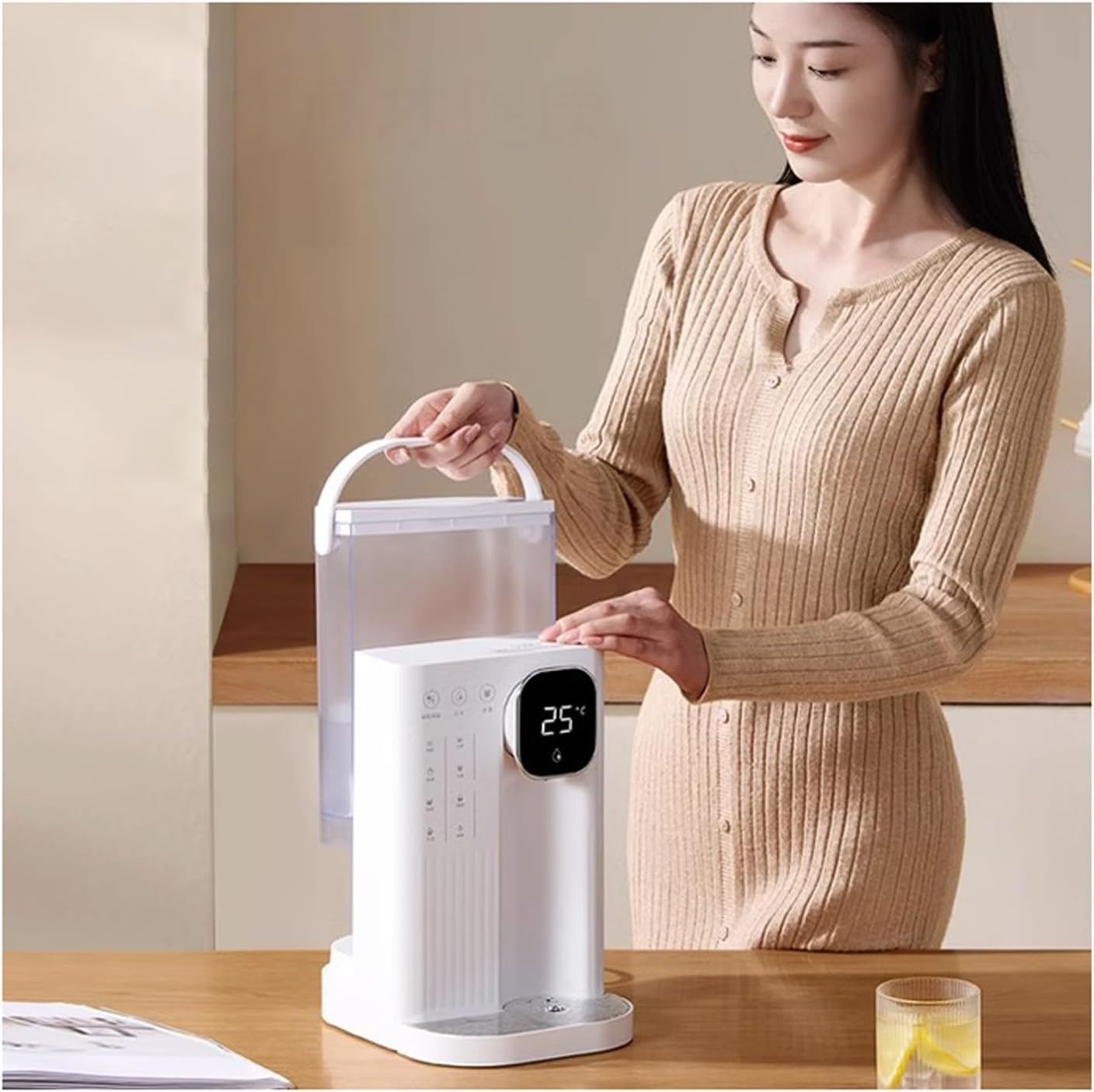 instant hot water kettle hot cocoa dispenserSmall instant hot household water purifier tabletop pumping water boiler 4-stage temperature control(Color:b)