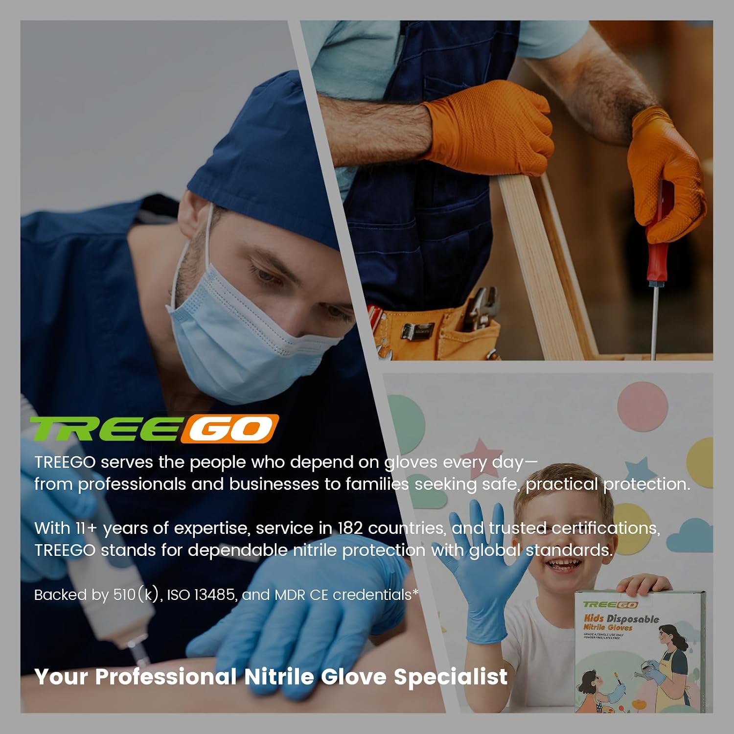 TREEGO 10 Mil Black Nitrile Gloves Bulk Case, 1000 Count X-Large — Heavy Duty Diamond Grip, Latex Free Disposable Gloves for Automotive, Industrial, Construction & Workshop Teams