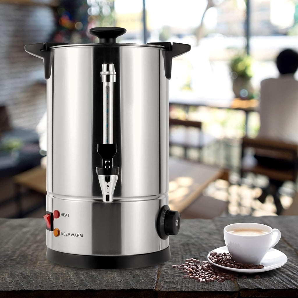 Large Coffee Dispenser, Automatic Hot Water Dispenser, Tea Dispenser, Commercial Grade Stainless Steel Coffee Urn, for Home, Party, (10L)