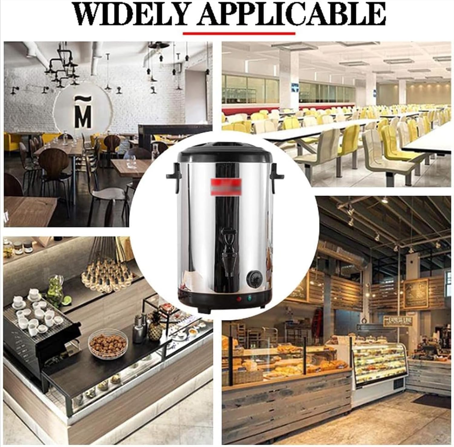 8L/12L/16/18L Electric Hot Water Urn, Insulated Beverage Server/Dispenser,Double Wall Stainless Steel Commercial Coffee Boiler For Large Groups (A 8L)
