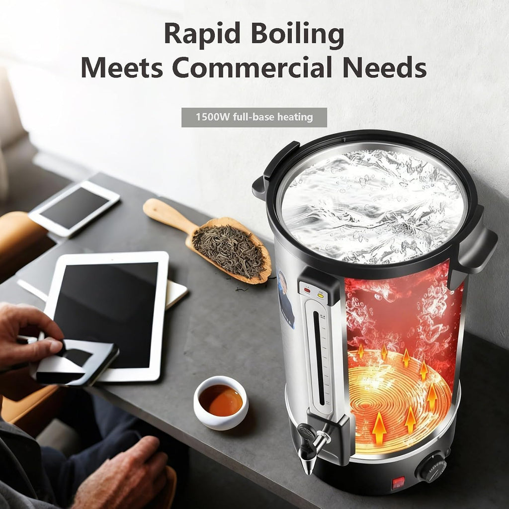 Commercial Coffee Urn 20 L Coffee Dispenser with Upgraded Percolator,Stainless Steel Hot Water Urn Beverage Dispenser with Keep Warm Mode, Large Coffee Maker 30L