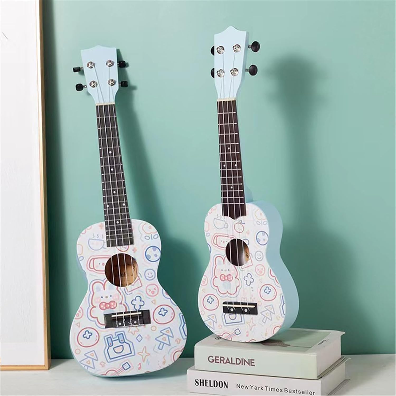 Ukulele Beginner Adult Small Guitar Zero-based Entry Instrument Mahogany Graffiti Ukulele Bundle Kit(23)