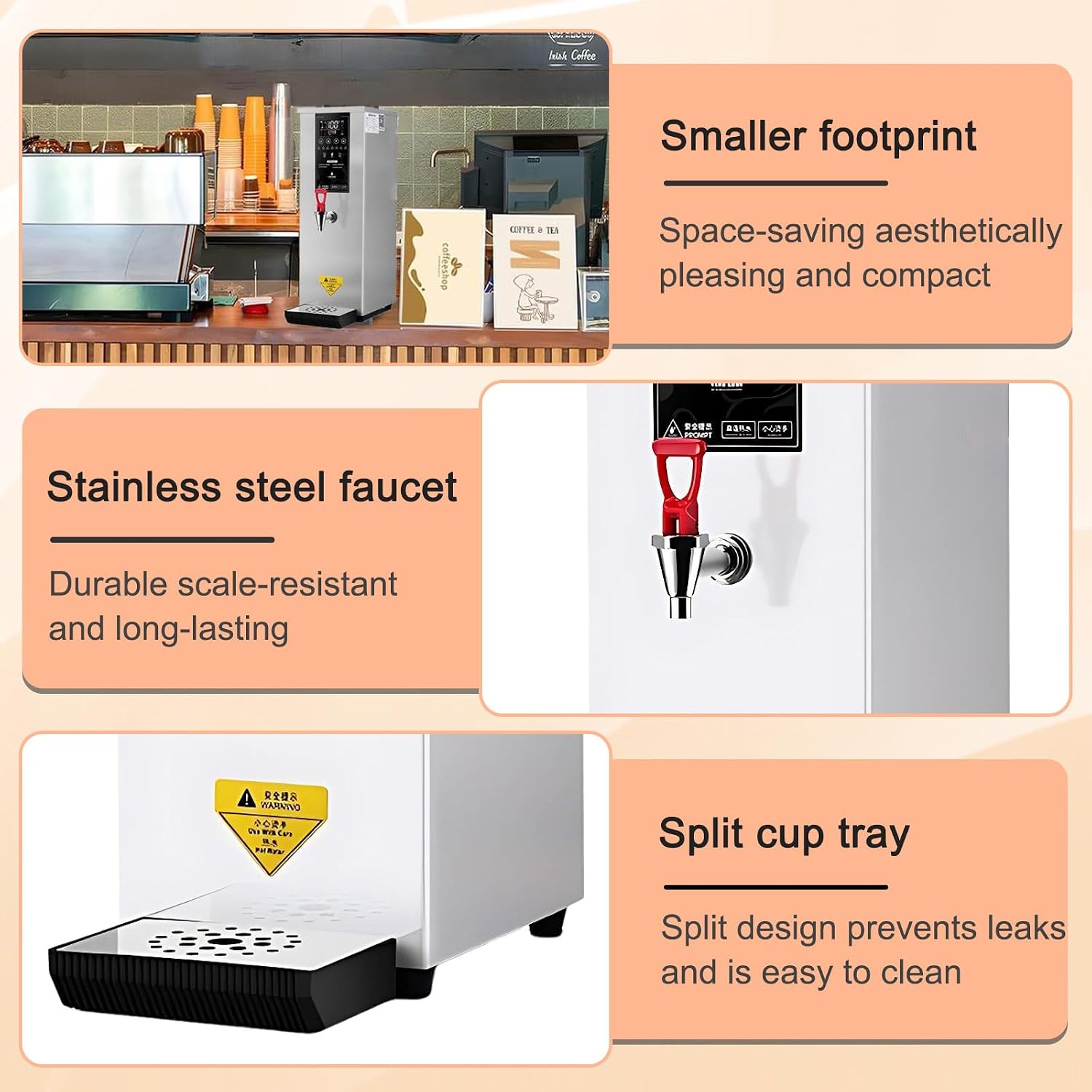 SHAHRYAR 60l/H Water Output Commercial Electric Hot Water Dispenser Boiler,Professional Commercial Electric Hot Water Dispenser,for Milk Tea Shops, Coffee Shops White