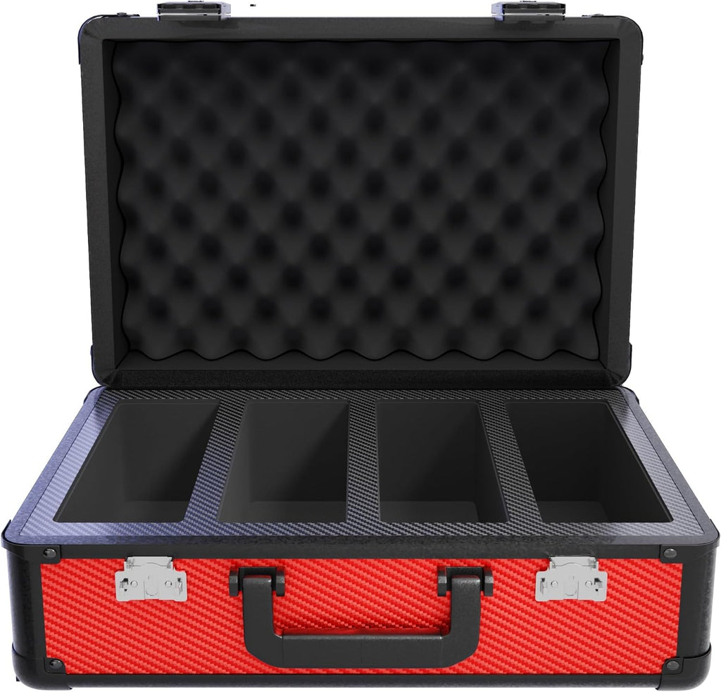 Zion Cases Slab Case XL Graded Card Case; The Original Slab Case for Graded Cards; Fits PSA, BGS, HGA, and CSG Graded Trading Card Slabs; Ideal Travel Storage Solution; (Carbon Fiber Red)