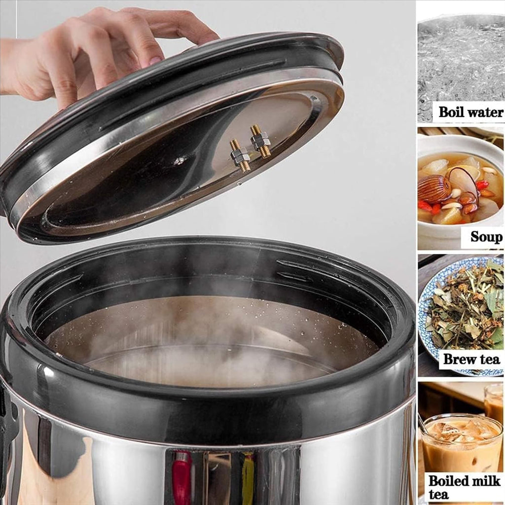 8L/12L/16/18L Electric Hot Water Urn, Insulated Beverage Server/Dispenser,Double Wall Stainless Steel Commercial Coffee Boiler For Large Groups (A 8L)