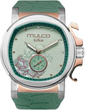 MULCO Le Fleur Gardenia Women's Watch – 43 mm Stainless-Steel Case, Rose-Gold Bezel, Mother-of-Pearl Dial with Crystal Accents, Pure Silicone Strap, Quartz Multifunction Movement, 10 ATM Waterproof