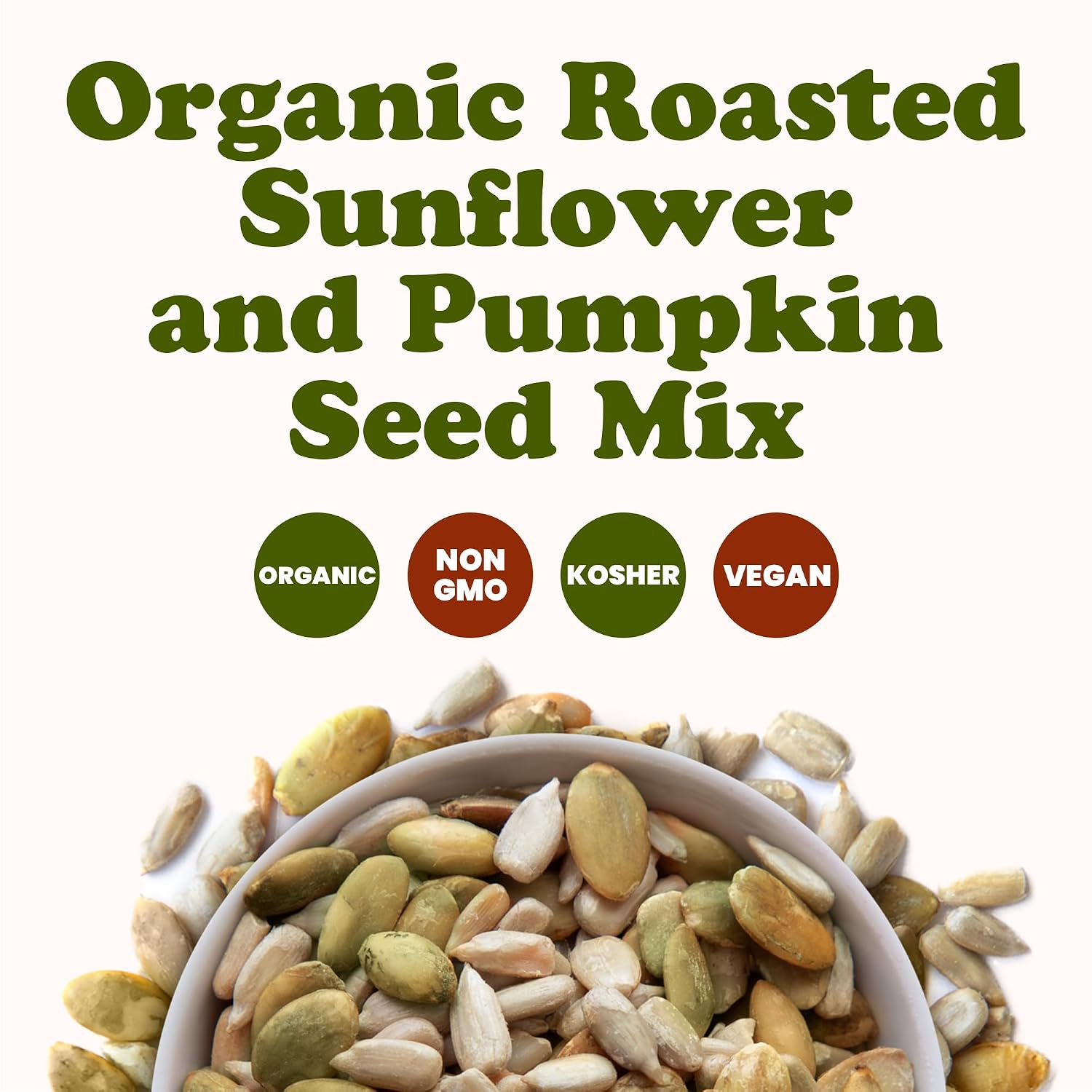 Food to Live Organic Dry Roasted Sunflower and Pumpkin Seed Mix, 16 Pounds – Oven Roasted, No Oil added, Healthy, Natural Snack, Rich in Protein, Perfect for Baking and Salads, Vegan, Kosher, Bulk