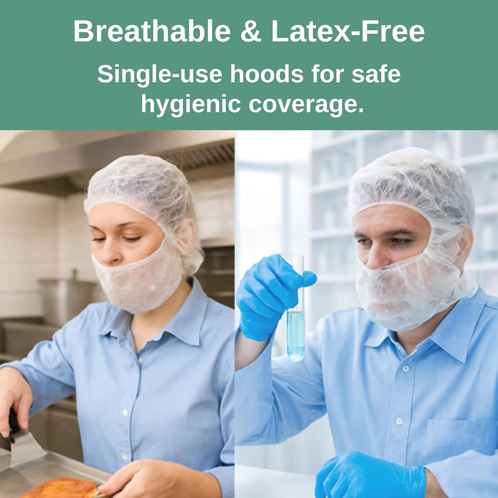 Disposable Bouffant Hood - Breathable Polypropylene, One Size Fits All - Lightweight Head Cover - 1000 Hoods per Case