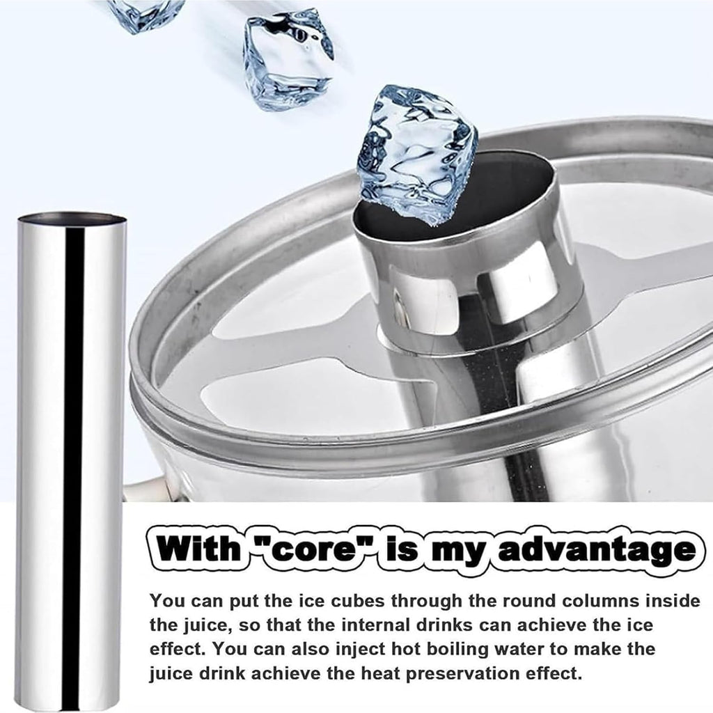 Cold & Hot Drink Dispenser with Spigot, Stainless Steel Beverage Dispenser Cold and Hot Water Dispenser for Tea, Coffee, Milk, Juice(Doubl Heads)