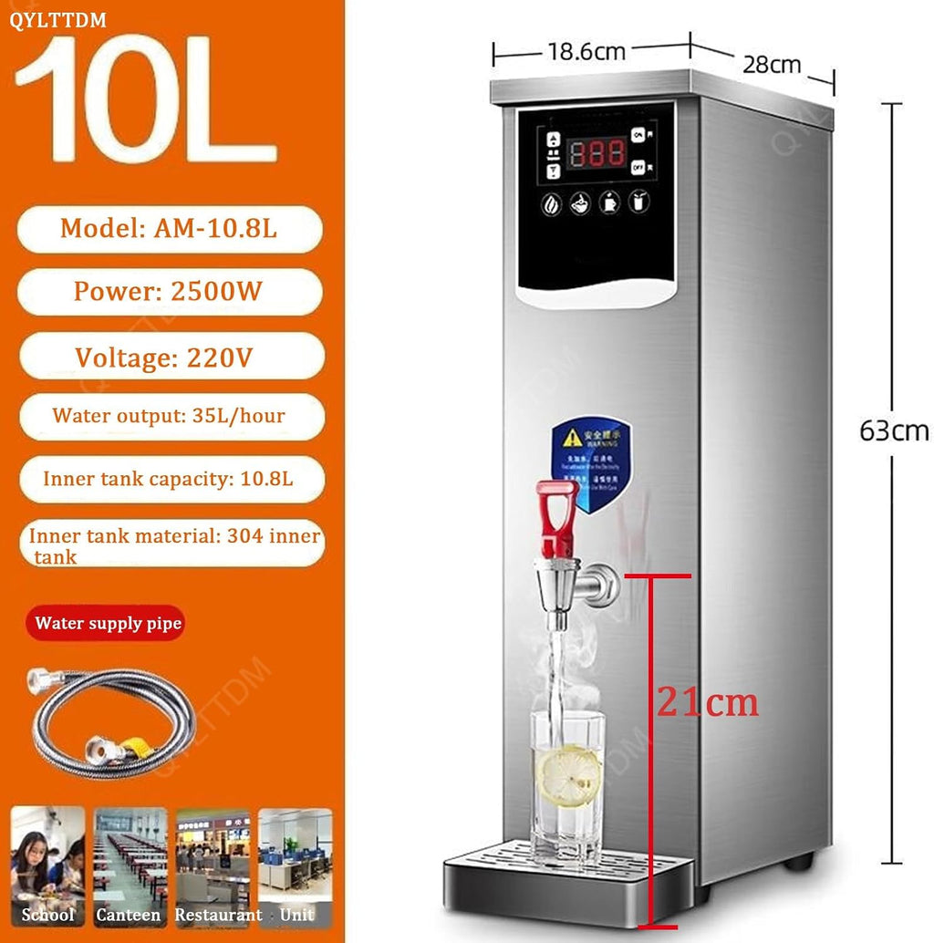 Hot Water Boiler, 2500W Autofill Stainless Steel Tea Maker, Digital Control Panel, Auto Temperature Control, Fast Boiling Water, Non Drip Tap, 35/60/90L/H Water Production (A 10L 63CM)