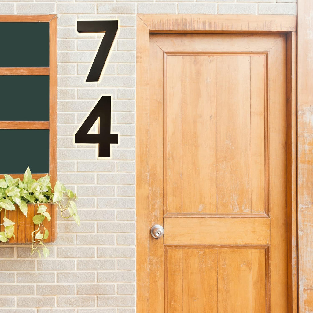 Illuminated House Numbers For Outside, 18' Backlit LED Home Address Numbers, Stainless Steel Light Up Address Numbers Signs For House,0