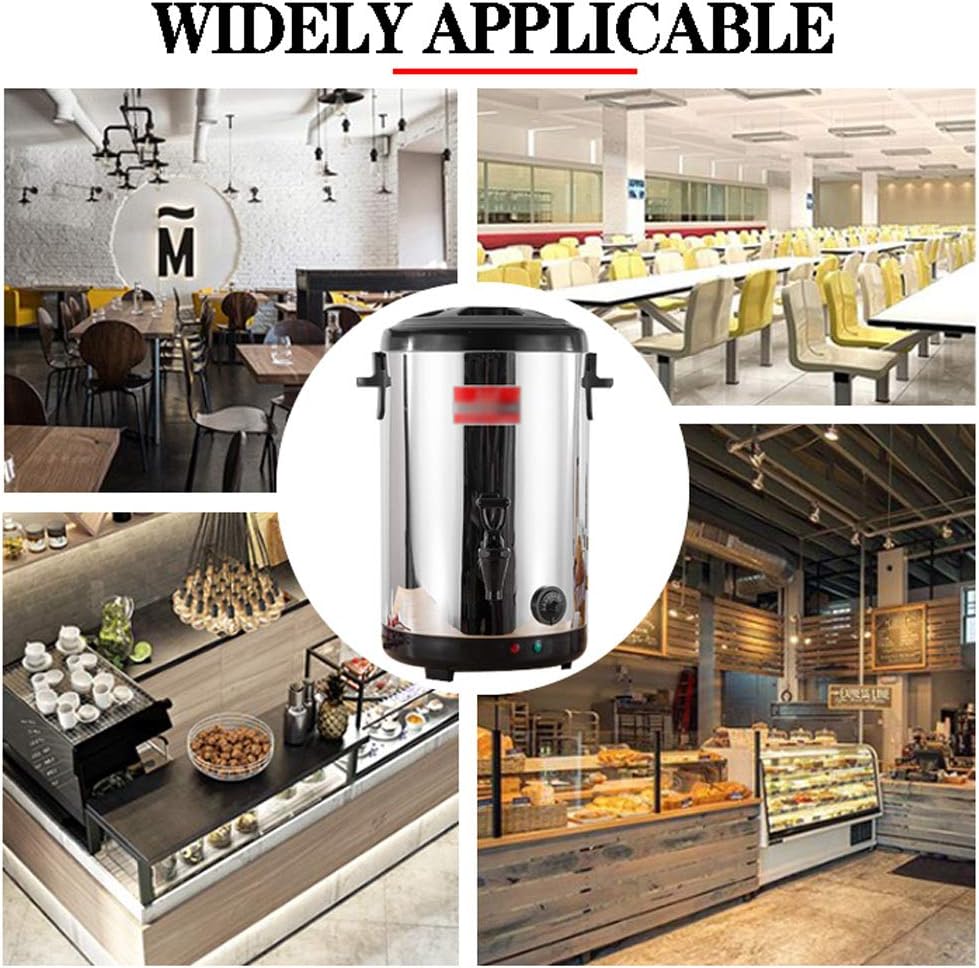 Commercial Hot Water Urn Dispenser with Temperature Control for Coffee, Double Wall Stainless Steel Coffee Urn Thermo-Pot Boiler & Warmer
