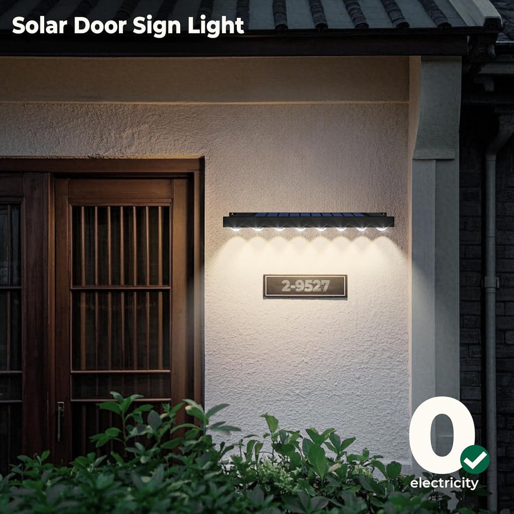 8 Pack Solar Sign Lights Outdoor, Waterproof 4000K Warm White Solar Lights with Dusk to Dawn Sensor, for Real Estate Signs, House Numbers, Address Plaques, Yard, Patio, Porch & Commercial Signs