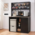 69' Coffee Bar with Mini Fridge Space, Mini Fridge Cabinet with Power Outlet, Liquor Wine Cabinet, Microwave Stand with Storage, Refrigerator Stand for Kitchen, Apartment, Home Bar, Dorm