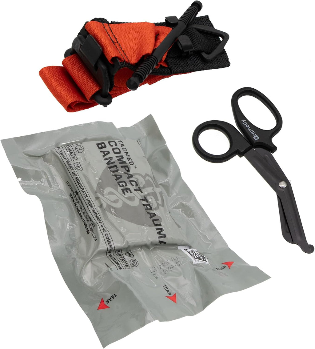 Arborist Medical Kit - Basic Version - Neon Green Neon Green Pouch with Tourniquet, Bandage, Shears, Gloves