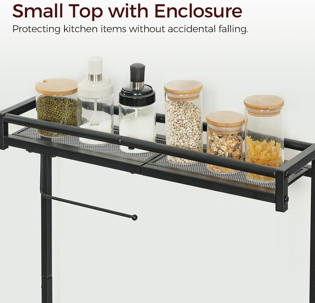 MAHANCRIS Bar Cart for Home and Bakers Rack with Power Outlet Bundle, Coffee Bar Station, RCJ61B01-BRHR36E01