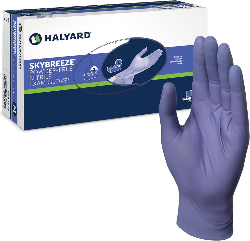 HALYARD SKYBREEZE Nitrile Exam Gloves, Powder-Free, 3.5 mil