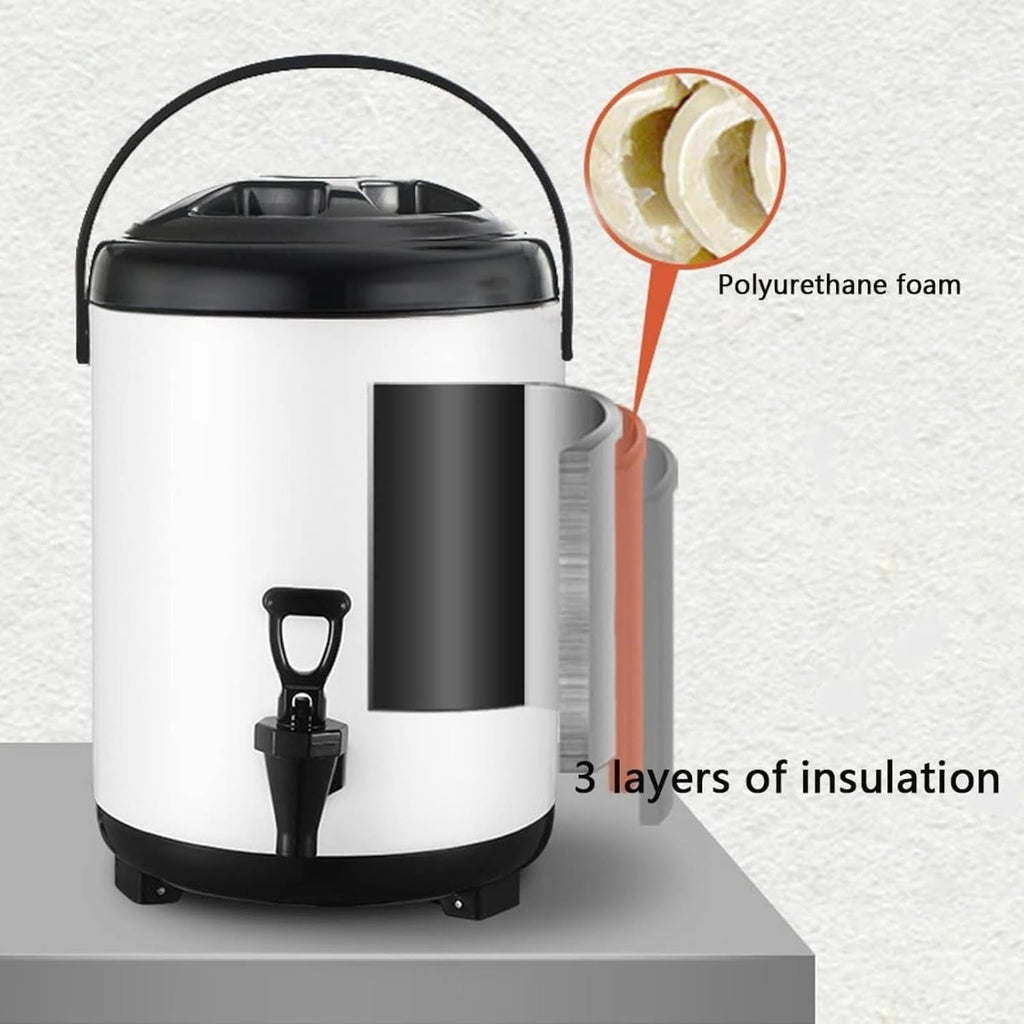 Urn Boiler Hot and Cold Water Dispenser Stainless Steel Tea Hot Water Bottle with Faucet Portable Handle Large Capacity Sealing (A 6L)