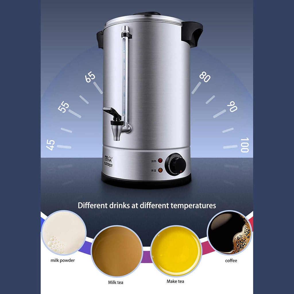 Stainless Steel Catering Boiler, 8L Coffee Hot Water Dispenser, Beverage Commercial Water Dispenser Milk Tea Insulation for Beverage Store Party