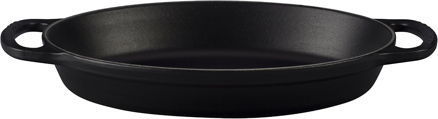 Le Creuset LS2088-24ML Enamel Cast Iron Signature Oval Baker, 1 quart, Black