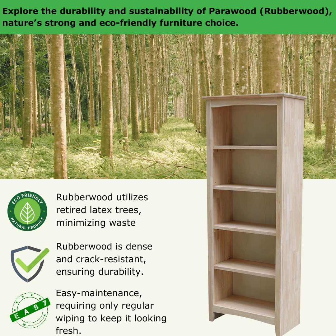Solid Wood Shaker Bookcase - 60' H