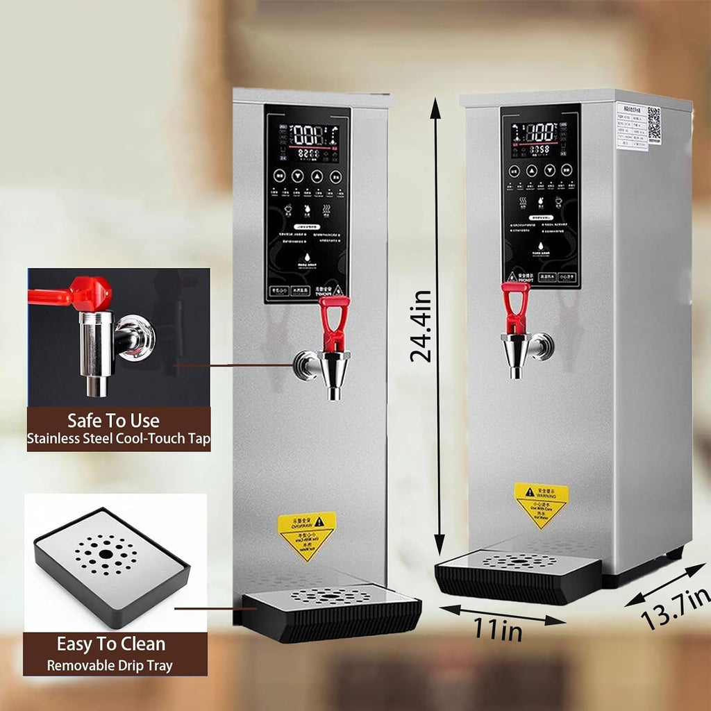 Hot Water Dispenser Commercial Water Boiler Electric Warmer Hot Water Machine, 25L/60L per Hour, Stainless Steel, Large Capacity, 3000W Fast Heating for Restaurant, Hotel, Office,Black