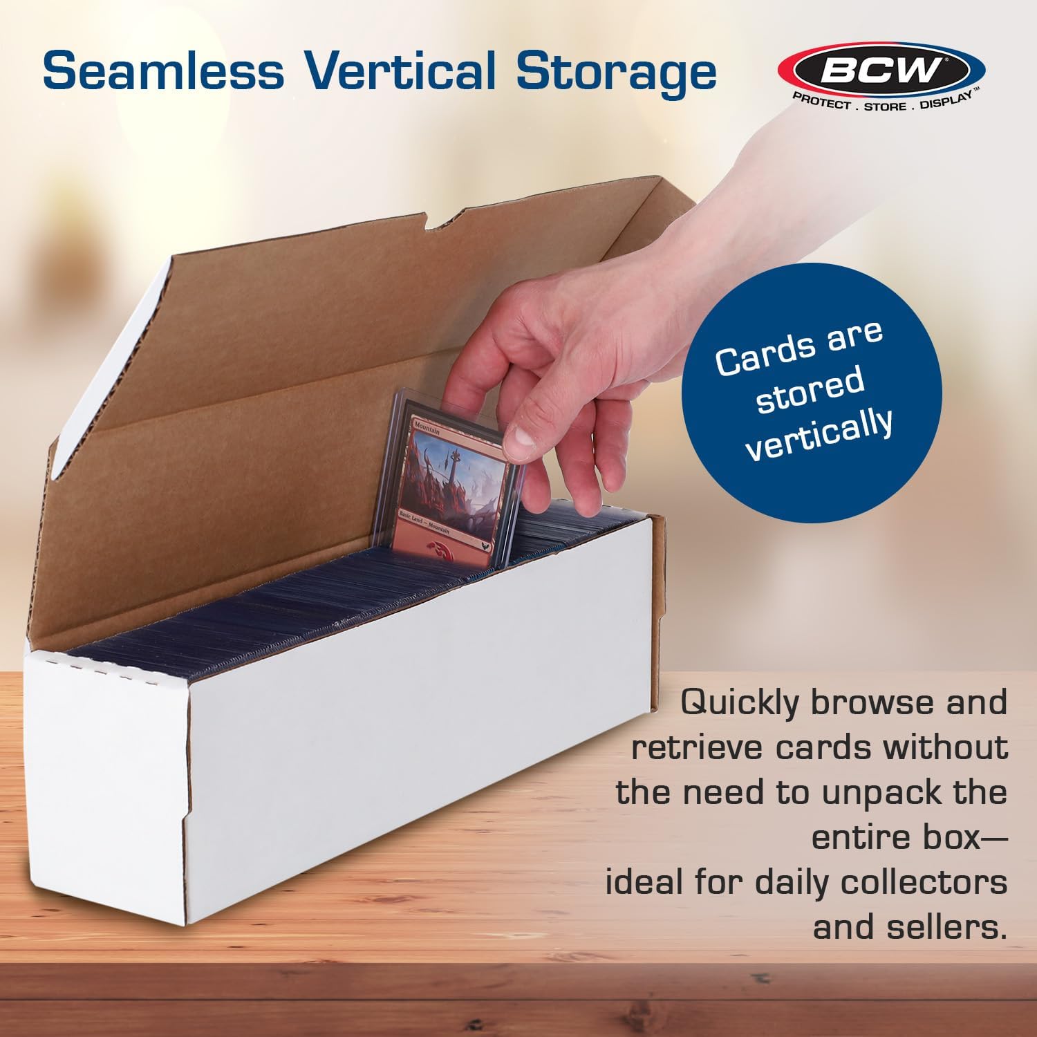 BCW 14-Inch Toploader Storage Box - 25 Pack | Holds 210 Toploaders | Durable Cardboard Organizer for Sports & Trading Cards