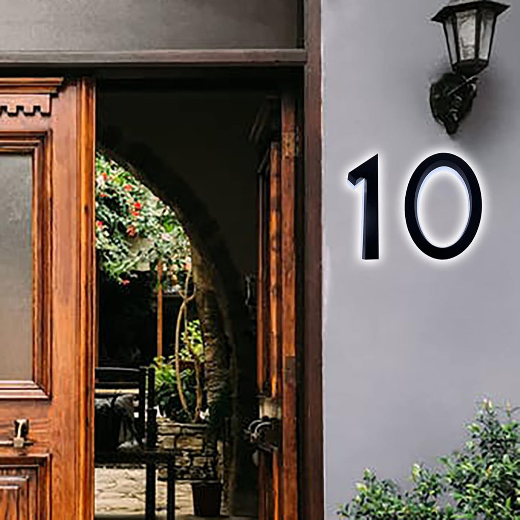 Modern Backlit LED House Number 16', Stainless Steel Light Up Address Numbers For Outside, Lighted House Numbers, Illuminated Address Signs For House,7