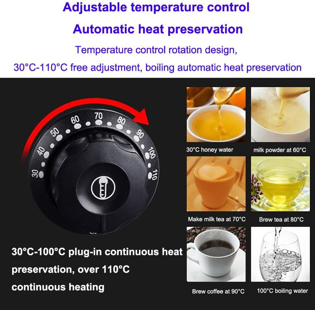30L/40L Commercial Catering Urn, Hot Water Boiler Dispenser, Soup Kettle Buffet Warming Pot, 30-110°C Temperature Control Knob, Electric Boiling Water Bucket,No Faucet,30,No Faucet-30L