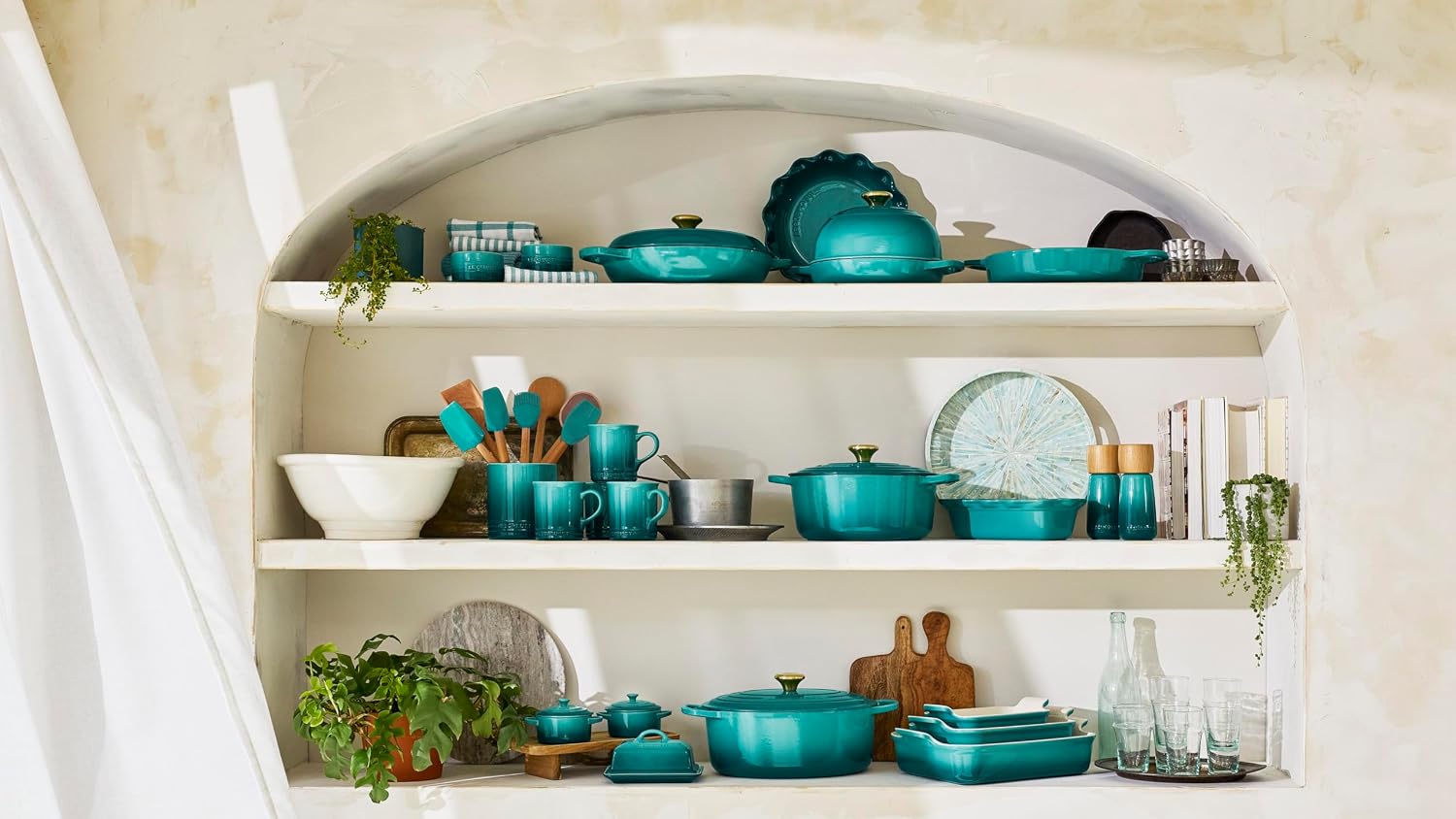 Le Creuset Stoneware Heritage 3-Piece Rectangular Baking Dish Set, Riviera