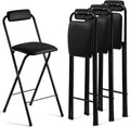 Geelin 4 Pcs 25.6 Inch Folding Chair Stool Chair Foldable Chair Portable Folding Chairs with Padded Seats Small Bar Office Guitar Desk Counter Fold up Sitting Stool Chair for Adults Kids