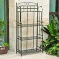Maykoosh Outdoor Baker's Rack 4 Tier - Metal Display Shelf for Plants Herbs Decor - Garden Patio Furniture