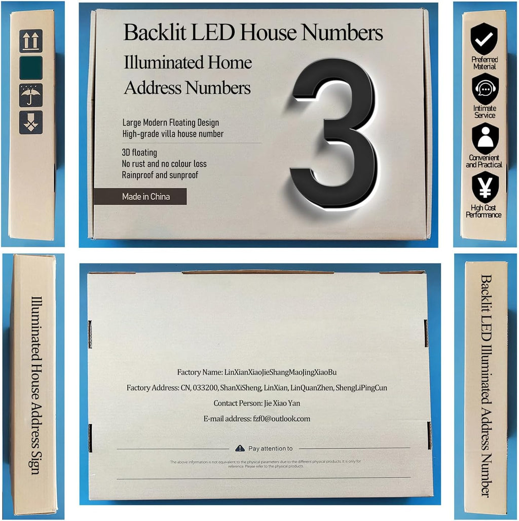 18 Inch Backlit LED Illuminated House Numbers For A Modern Home Look Stylish Light Up Address Signs Create A Striking First Impression Home Address Numbers,4