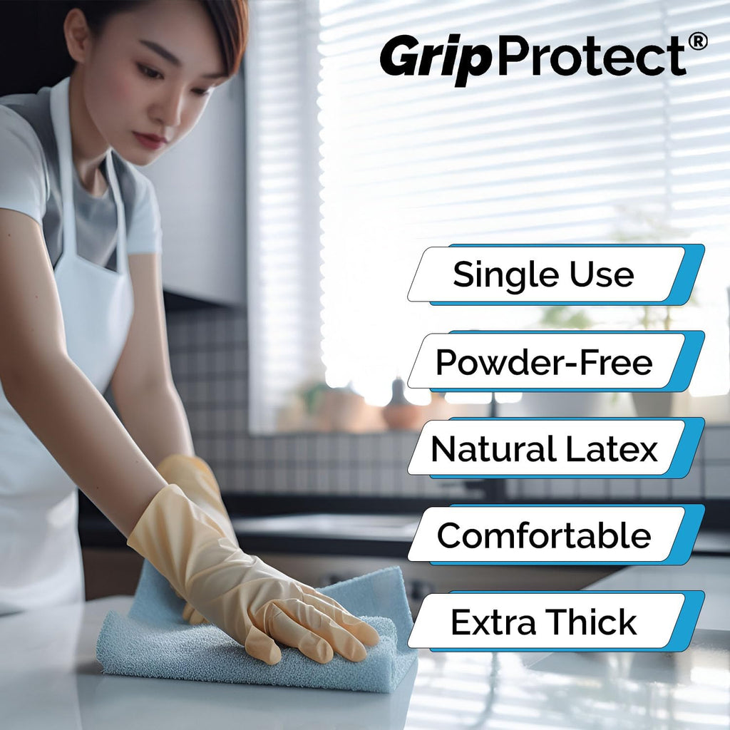 GripProtect Ultra 8 Mil Latex Exam Gloves, Disposable, Medical, Auto