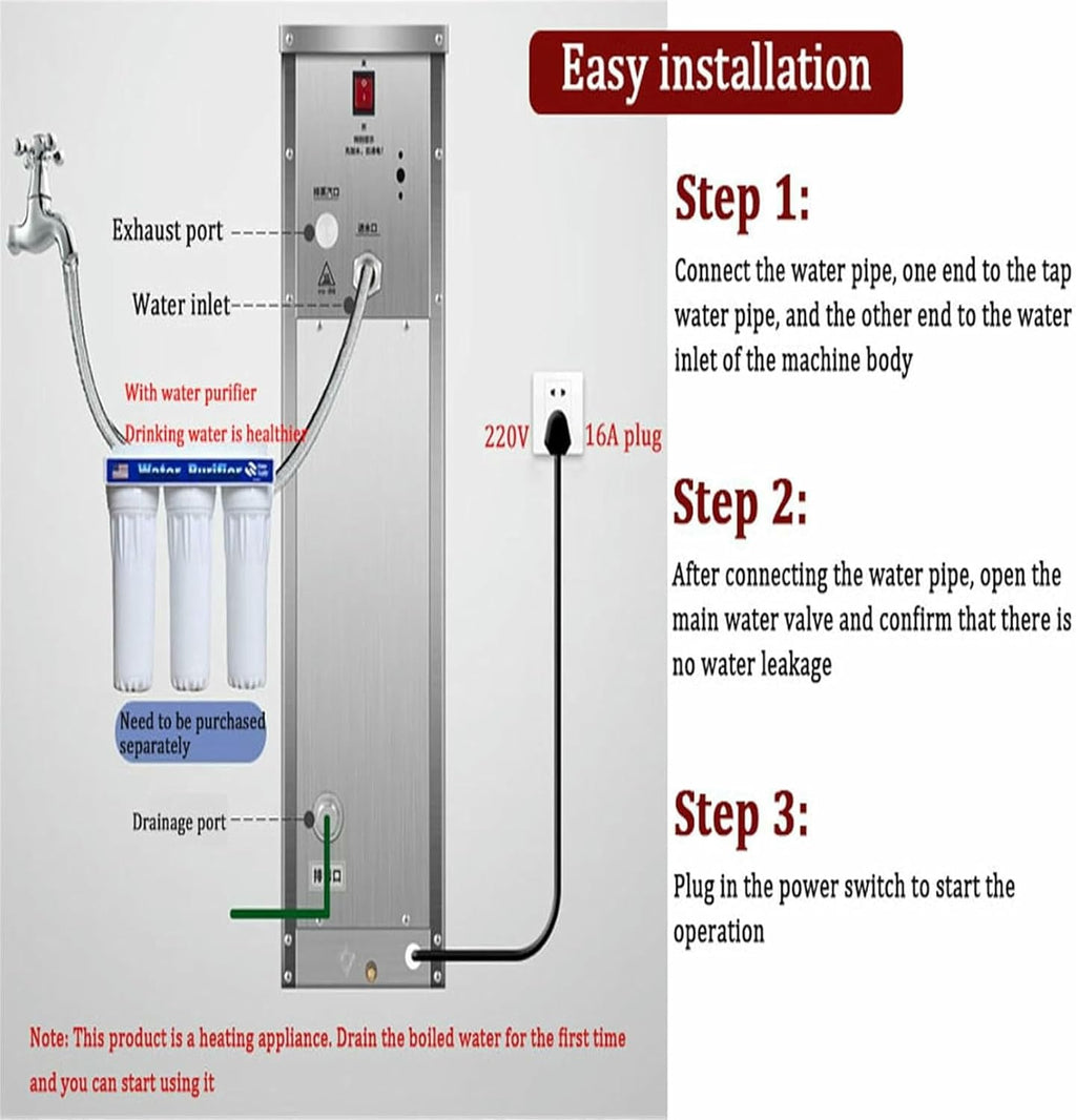 Drinking Hot Water Boiler, 20l Stainless Steel Automatic Water Heater, Commercial Water Boiler, 2.5kw Household Adjustable Intelligent Large Screen Touch, Non Drip Tap