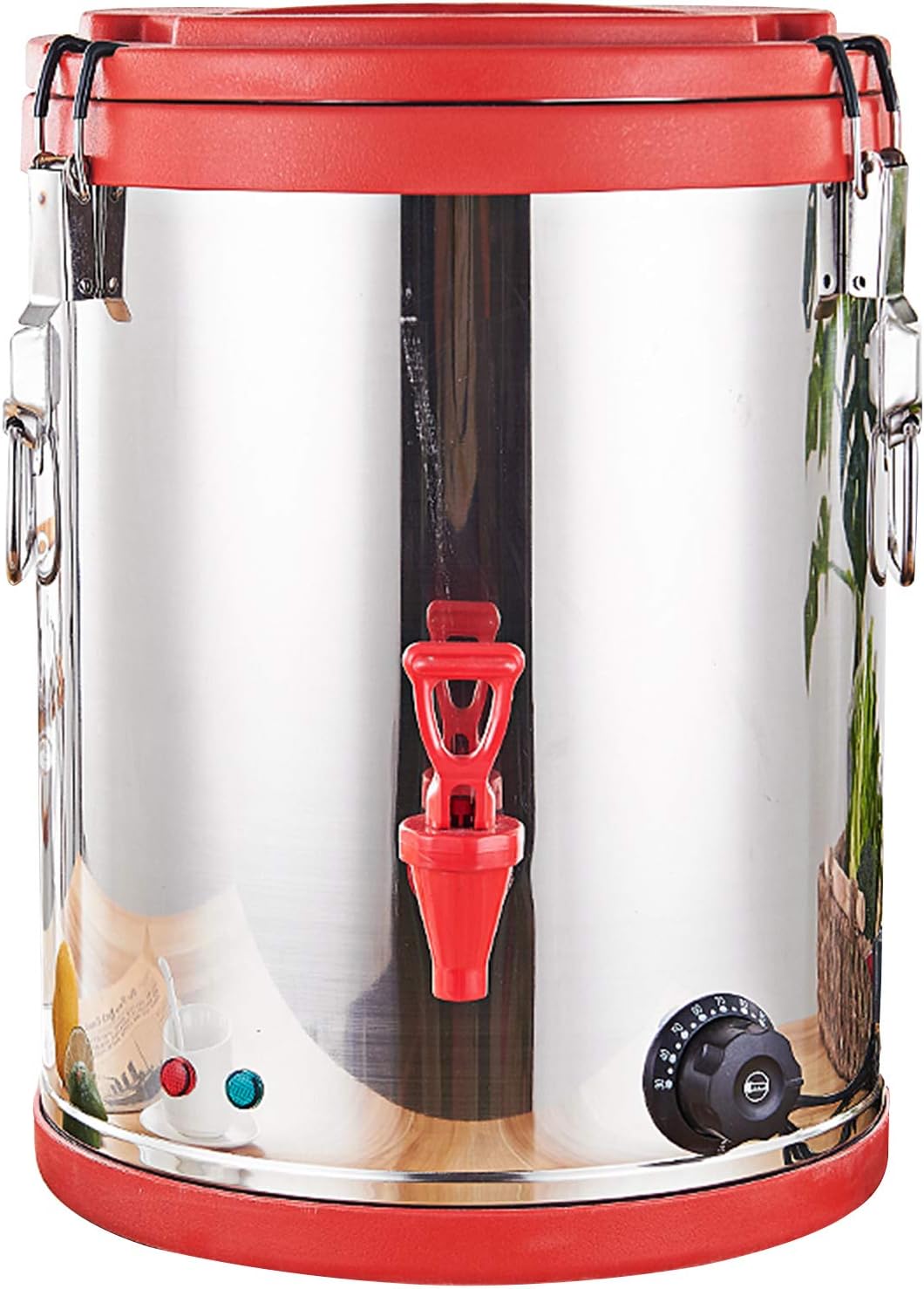 Electric Hot Drink Dispenser - Double-Layer Stainless Steel Water Heater, Milk Coffee & Tea Urn with Tap for Office & Commercial Use, Catering Hot Water Boiler