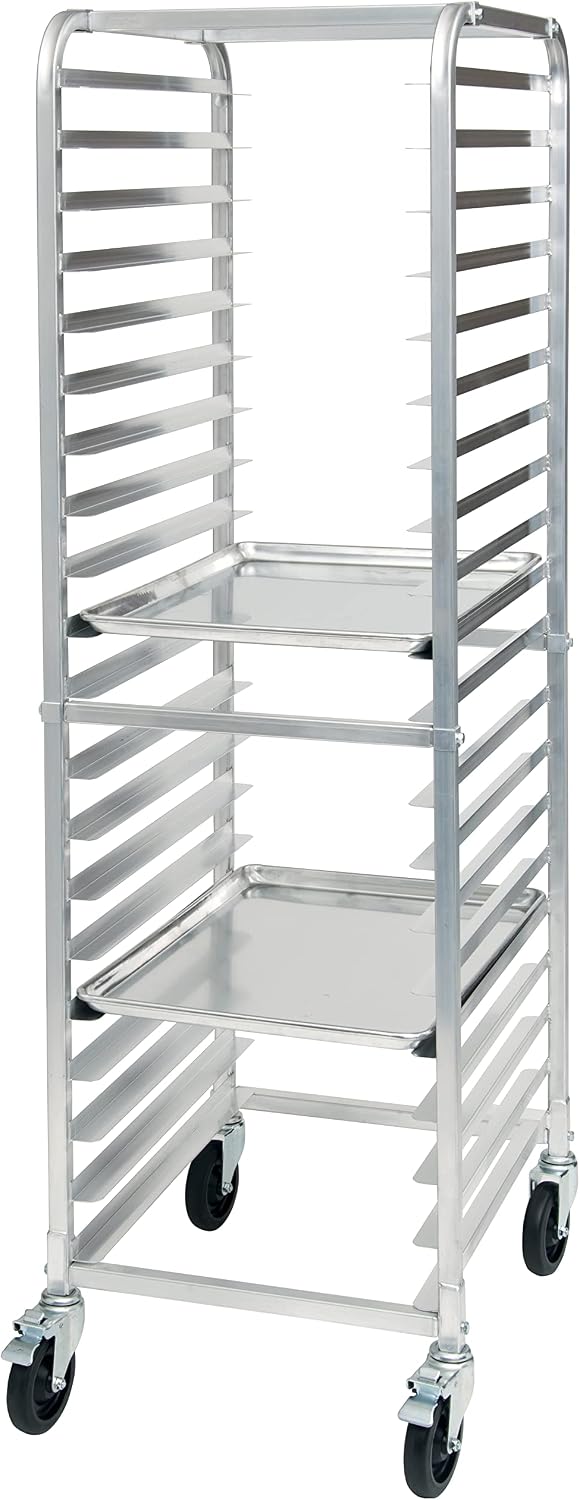 Winco 20-Tier Aluminum Sheet Pan Rack with Brake