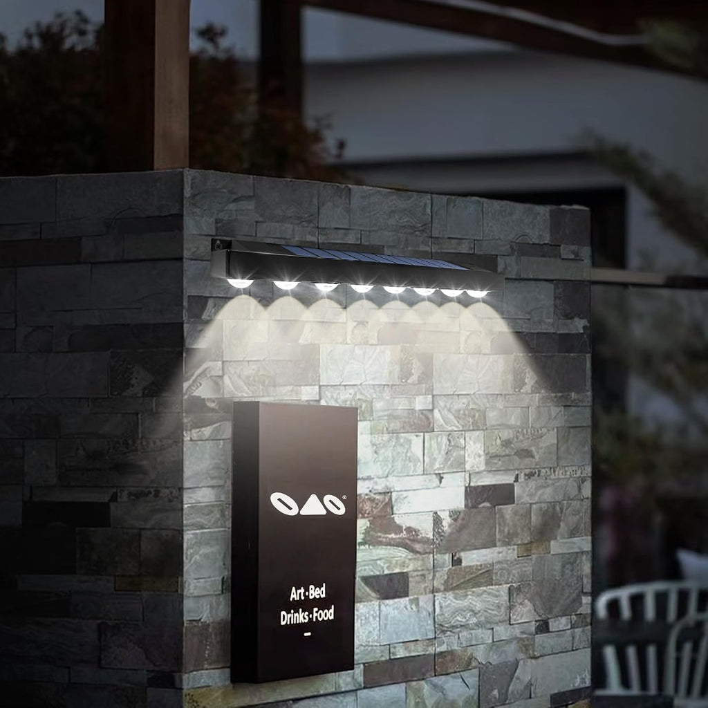 8 Pack Solar Sign Lights Outdoor, Waterproof 4000K Warm White Solar Lights with Dusk to Dawn Sensor, for Real Estate Signs, House Numbers, Address Plaques, Yard, Patio, Porch & Commercial Signs