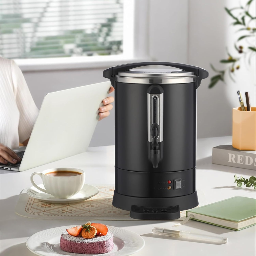 ‌Commercial Coffee Maker Urn,Stainless Steel Electric Hot Water Dispenser with Easy-Clean Design, Double Wall Insulation for Church, Office, Wedding Catering,12L