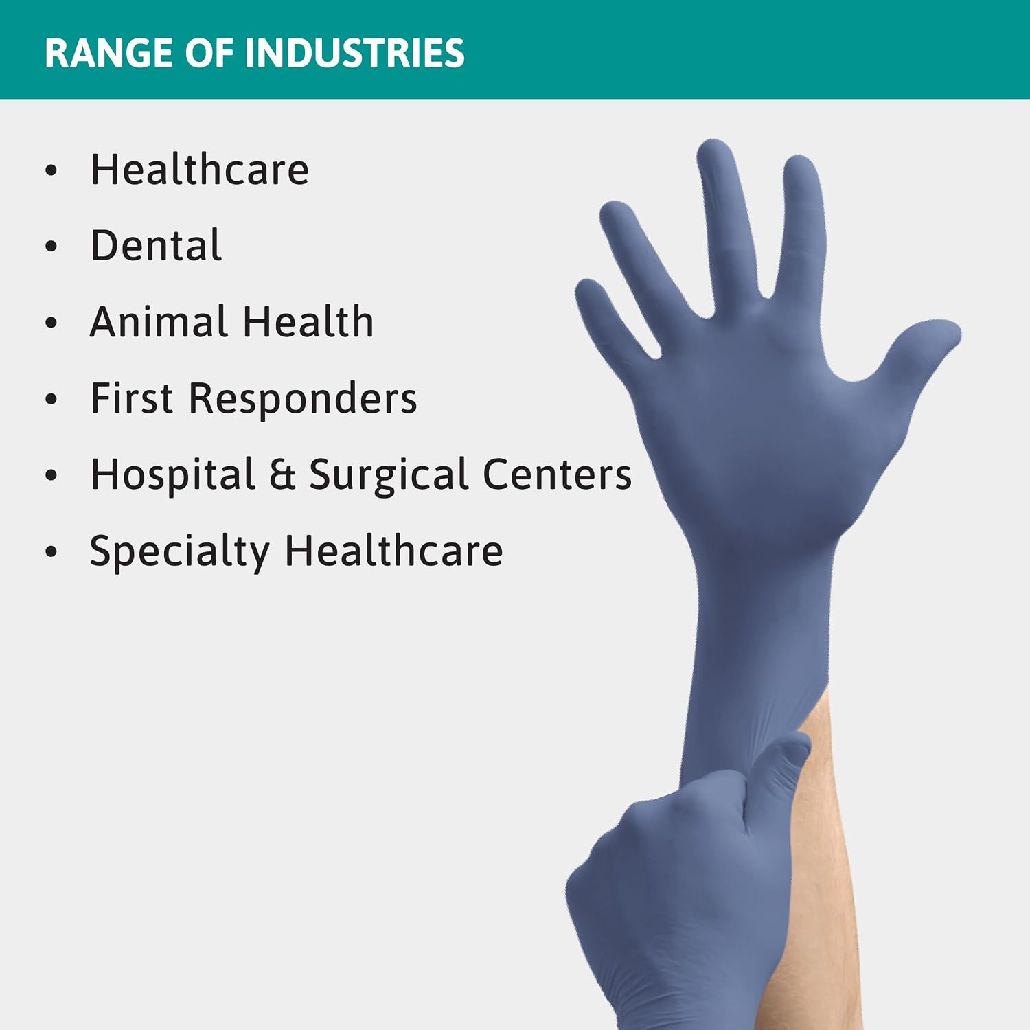 Ansell MICRO-TOUCH NITRAFREE Nitrile Gloves, 3.9mil, Powder-Free With Textured Fingertip - Large, Blue (Case)
