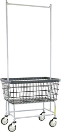 R&B Wire™ 200F56/D7 Wire Laundry Cart, 4.5 Bushel with Double Pole Rack, Dura-Seven™, Seven Year No Rust Guarantee, Made in USA