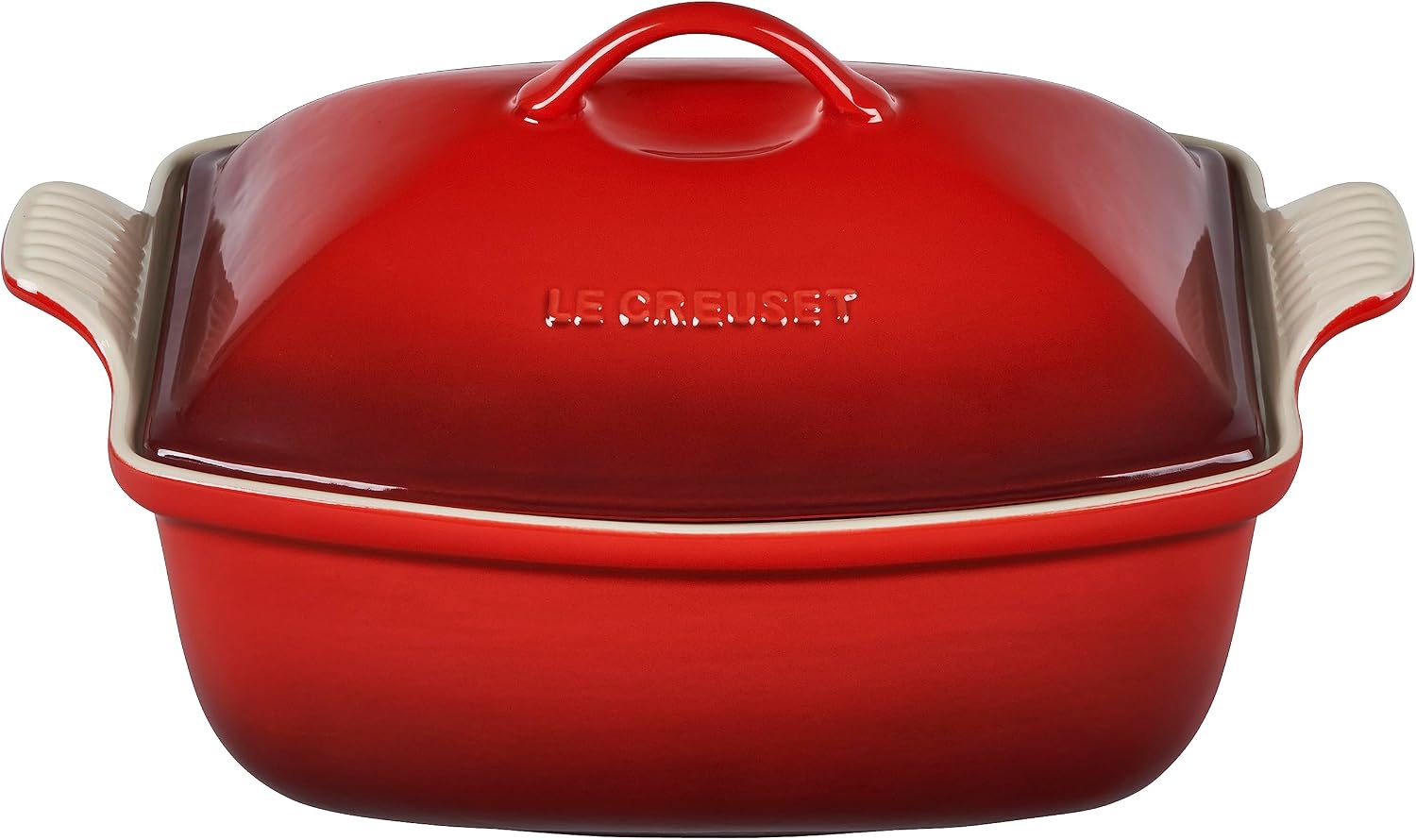 Le Creuset Heritage Stoneware Deep Baker with Lid, 4.5 qt., Cerise
